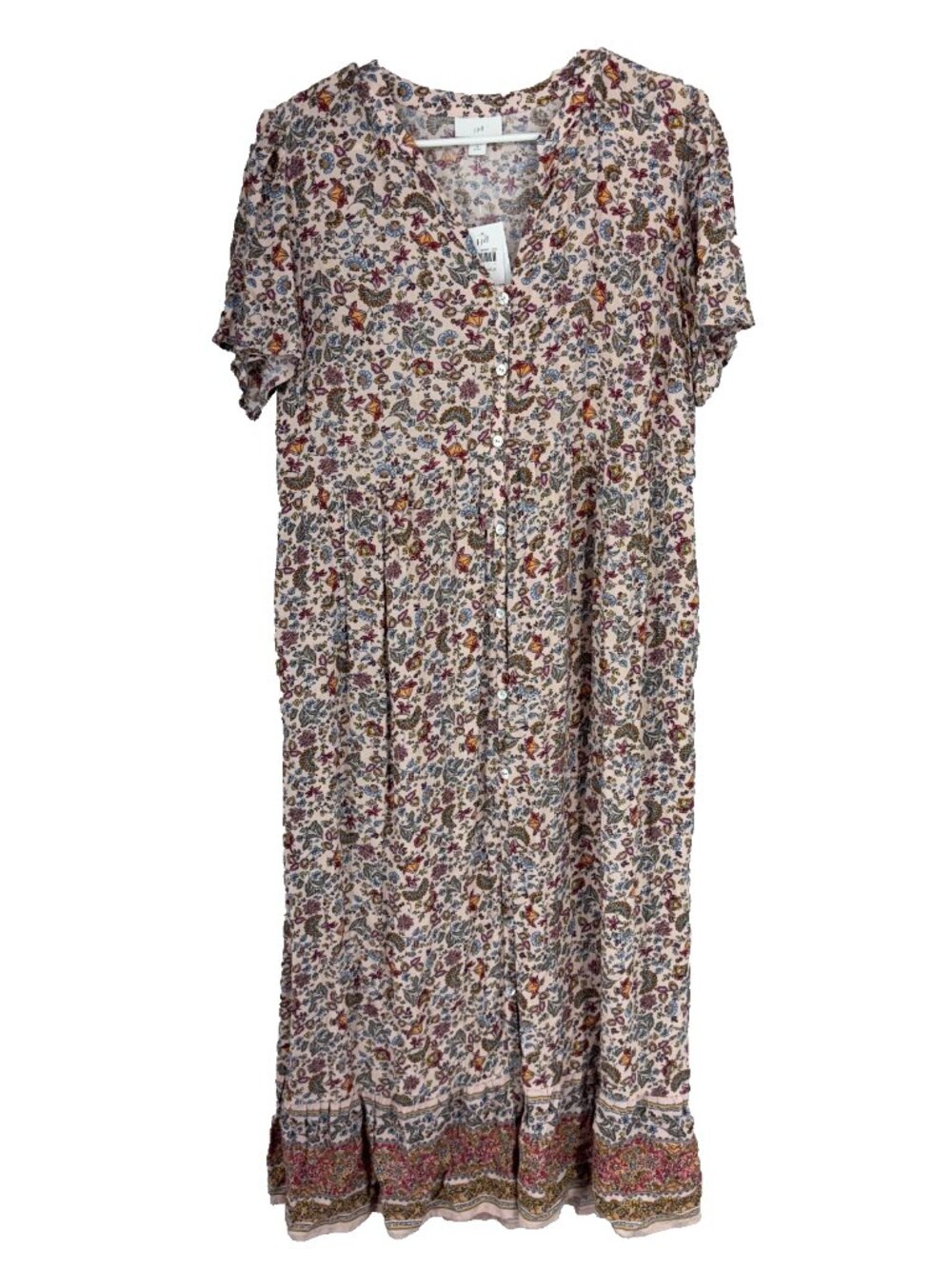 Floral Button-Front Midi Dress - Cream Multi